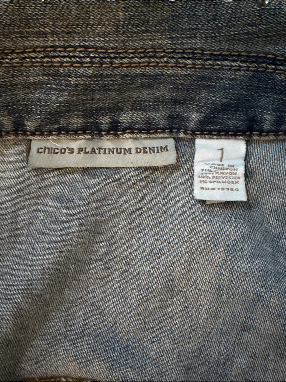 Denim Jacket with Rhinestones - Picture 3 of 3